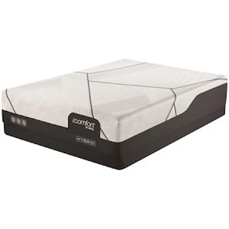 Queen 13 1/2" Plush Hybrid Mattress and 5" Low Profile Foundation